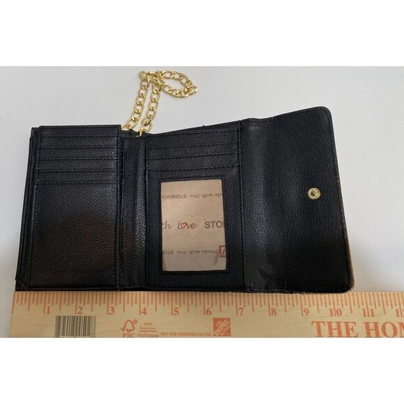 Stone Mountain Black Tooled Paisley Design TriFold Wallet w Aftermarket Wristlet - Picture 1 of 2